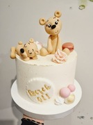 Misie dekoracja na tort z masy cukrowej chrzest 