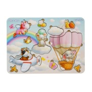 Drewniana układanka "Zwierzęta w chmurkach"