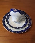 Elegancki zestaw Trio porcelana CP Lettin Echt Kobalt 