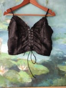 top gorset wiązany sznurowany bluzka na ramiączkach stanik koszulka