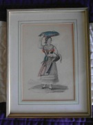 Stara sygnowana akwarela Michela De Vito z cyklu stroje regionalne 