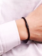 Elegancka bransoletka MĘSKA czarna. Unisex! Towar NOWY! 