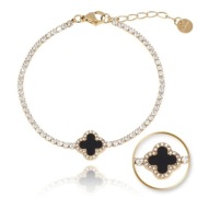 Bransoletka ze stali szlachetnej Classic Black Clover