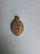 Medalik stary kolor złoty Matka Boska z dzieciątkiem oraz Jezus | Szkaplerz