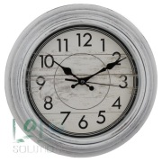 Zegar retro na ścianę, biały (kremowy) postarzany