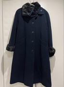 Płaszcz damski wełna kaszmir ciemny granat r 46/48