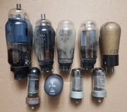 Bardzo stare lampy elektronowe zestaw