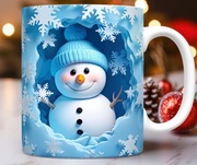 Kubek 3D z motywem bałwanka  330ml