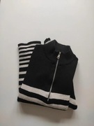 czarny sweter w paski z wiskozy oversize L XL