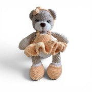Miśka Baletnica na Szydełku Maskotka Miś w Sukience Amigurumi Prezent