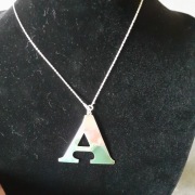 Rękodzieło srebrny naszyjnik zawieszka literka A