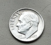 USA One Dime 1959 r Liberty srebro 