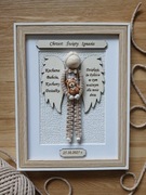 Podziękowanie dla dziadków na chrzest aniołek w ramce dla chrzestnych