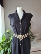 Czarny kombinezon len+wiskoza F&F, roz. 42