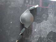 Kabel USB że zwijaczem 80cm do ładowarki uniwersalny 