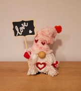 Gnom, skrzat walentynki ozdoba prezent hand made