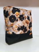 Torba shopper wodoodporna hand made złote kwiaty 