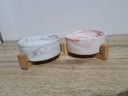 Podstawka drewniana stojak drewniany na miski dla psa / kota