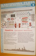 HMS Hawkins 1/300 model papierowy brytyjskiego krążownika ciężkiego