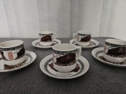 Grecki porcelanowy zestaw do espresso z lat 70 dwudziestego wieku 
