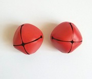 Dzwonki świąteczne metalowe handmade 2 szt., 2 cm czerwone.