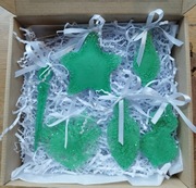 Rękodzieło Ozdoby choinkowe zestaw 6szt bombki z żywicy epoksydowej zieleń