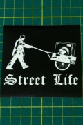 Street life menel z wózkiem gangsta wlepy naklejki