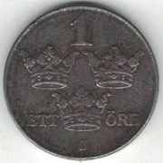 Szwecja 1 ore 1943 Fe - 16 mm - nr 1