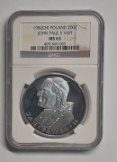 200 złotych 1982 Jan Paweł II, stempel zwykły NGC MS63