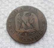 Francja II Cesarstwo Napoleon III Bonaparte 5 centymów 1854 A Paryż KM# 777