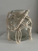 Świecznik, flakon boho makrama