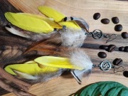 Kolczyki z piór rękodzieło nieskończoność