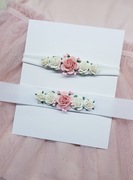 Zestaw biała opaska wianek oraz pasek do sukienki 