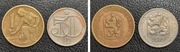 B2 Monety Czechosłowacja: 1 korona 1967r. i 50 halerzy z 1979r. -super stan