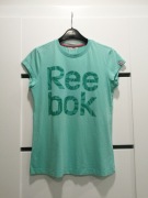Miętowa koszulka z logo Reebok 36