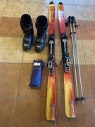 Skitoury zestaw, buty, narty, foki, kije