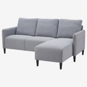 IKEA ANGERSBY sofa 3-osobowa z szezlongiem /Knisa jasnoszara
