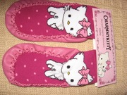 Kapcie skarpetkowe z kotkiem.