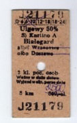 Bilet ulgowy PKP Karlino - Białogard