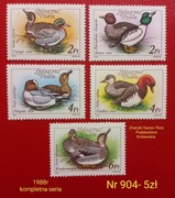 Znaczki fauna:904: ptaki, kaczki- Węgry 1988r **