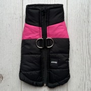 Ubranie kurtka dla psa zamek błyskawiczny Activ Pet S 26cm czarne różowe