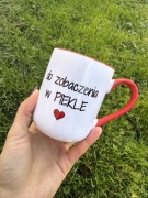 Kubek coffee czerwony 330 ml do zobaczenia w piekle