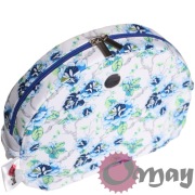 Organizer Obag MOON LIGHT biały – kwiaty chabrowe 2 kieszenie | OMAY
