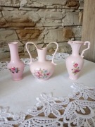 Wazoniki z różowej porcelany Leander 1946