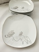 Komplet talerzy deserowych talerz z porcelany 6 sztuk