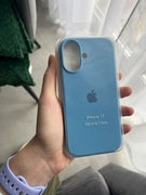 Case iPhone 17 etui silikonowe nowe Logo plecki niebieskie