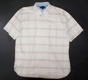 TOMMY HILFIGER_Cudna KOSZULA_delikatny beż klasyczna kratka LOGO Idealna_XL