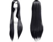 Dazone peruka czarna długa prosta 100 cm do Halloween i cosplay