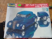 Model FORD CONVERTIBLE WITH TRAILER - REVELL - UNIKAT - OKAZJA!!