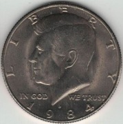 USA Half dollar 1/2 dolara 50 centów 1984 D - 30,61 mm